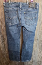Rock & Roll Denim Jeans Men 38x32 Relaxed Stackable Boot Cut Blue Western Rodeo
