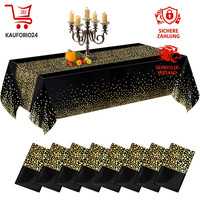 Einweg Tischdecke Wasserdicht Rechteckig Schwarz Gold 137 X 274 Cm 8 StüCk