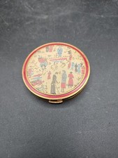 Vintage Ladies Powder Compact Cloth Brass Mir...