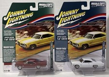 Johnny Lightning Two (2) 1965 Pontiac Catalina 2+2 Royal Bobcats Red & Ivory