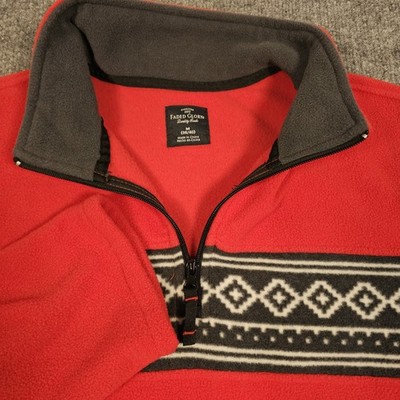 Faded Glory Aztec 1/4 Zip Fleece Pullover Men's  M Red Gorpcore Western