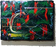 ORIGINAL█OIL PAINTING█VINTAGE IMPRESSIONIST ART█NATURE LANDSCAPE ABSTRACT DECO█A