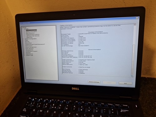 x2 ordinateur portable Dell Latitude 548 Intel Core i5 7ème gén. 8 Go RAM. Pour pièces réf:Z1t - Photo 6/16