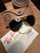 Vintage B L Ray Ban Aviators Sun Shades Gold