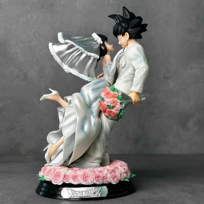 Son Goku Chichi Mariage Dragon Ball Figurine Wedding Couple Anime Statue DBZ - Photo 1/4