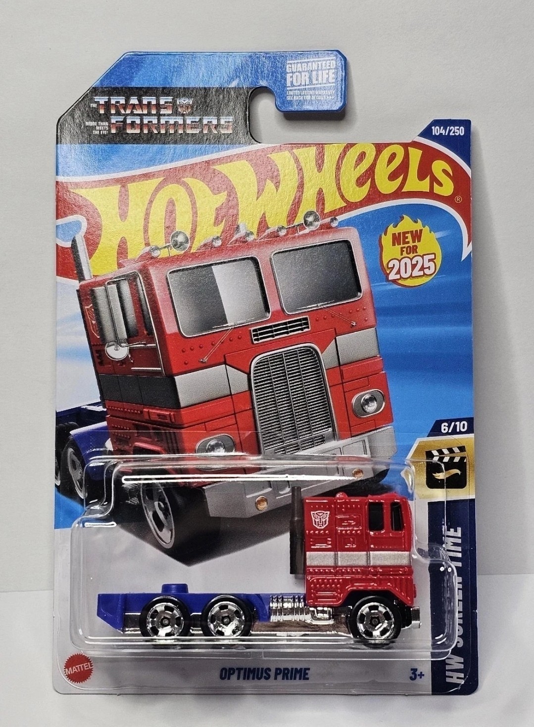 Hot Wheels 2025 Transformers Optimus Prime Mainline 6/10 Screen Time