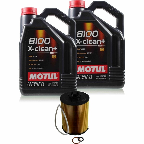 Inspektionspaket 10L Motul X-Clean+ 5W-30 FüR BMW E64 650I E63 E65 E66 E67 750I-image