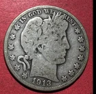 1913D US Barber SILVER Half Dollar "Denver" Mint! Good! Lower Mintage! Old Coin!