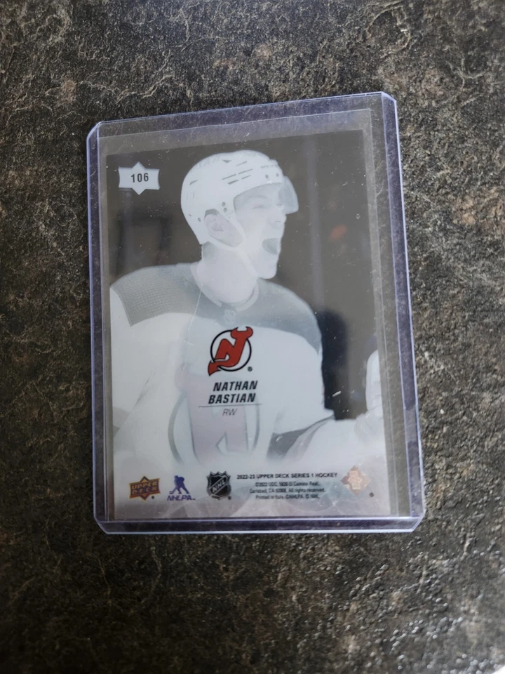 2022-23 Upper Deck Series 1 Clear Cut Nathan Bastian Card# 106 - Image 2 of 2