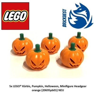 5x LEGO  Kürbis, Pumpkin, Helloween, Minifigure Headgear orange (20695pb01) NEU