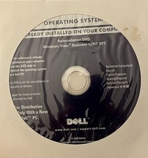 DELL Windows Vista Business 32-Bit SP1 Reinstallation DVD P/N 0J229H NEW SEALED