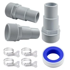 3 Pack Universal Combo Pool Hose Adapter, 1-1/4 or 1-1/2 Pool Hose Connector ...