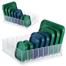 Lid Organizer for Food Storage Container, Kitchen Pantry Lid Holder with 7 Ad...