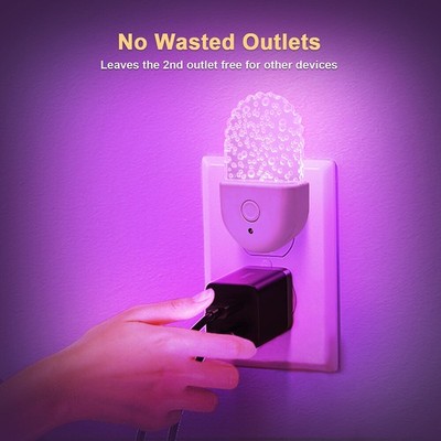 Dusk to Dawn Sensor Plug in LED Night Lights RGB Colour Changing Wall Lamp Kids