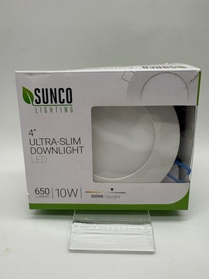 Sunco Lighting 650 Lumens 10W Ultra Slim Downlight 4 Inch 5000k Daylight