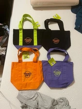 NEW TRADER JOE'S HALLOWEEN MINI CANVAS TOTE BAG - SET Of 4 - READY TO SHIP!