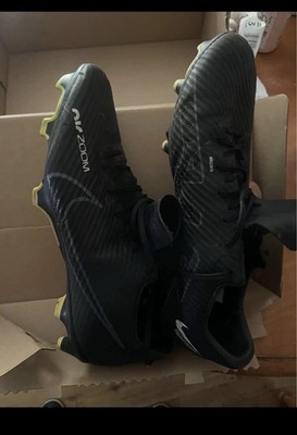 Nike Zoom Soccer Cleats Black Yellow Plastic Studs NikeSkin Upper Lace Up