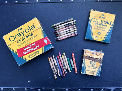 Vintage Binney & Smith Crayola Crayons LOT RARE Indian Red, Raw Umber, Silver...