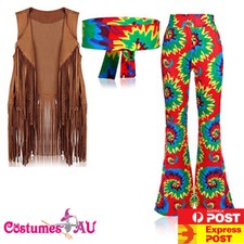 Ladies 60s 70s Retro Hippy Hippie Groovy Go Go Girl Disco Dancing Queen Costume