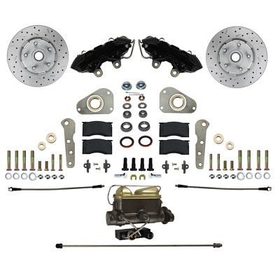LEED Brakes -BFC0025-405PX Power Front Kit Drilled Rotors and Black Calipers