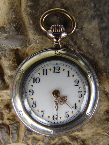 RARE 800 SILBER JUGENDSTIL TASCHEN UHR, MIT RELIEFIERTEM DAMEN PORTRAIT LÄUFT - Bild 5 von 7