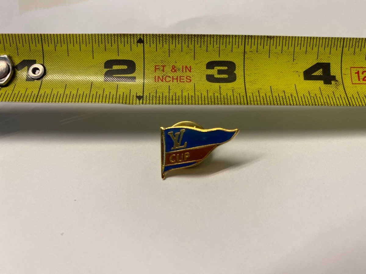 LOUIS VUITTON Pin badge Vuitton cup LV logo Brooch Metal Gold x Blue/Red