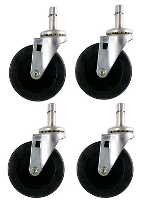 3'' x 13/16'' Soft Rubber on Grip Ring Stem Caster - 4 Swivels