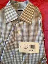 NEW Versace Collection Blue Plaid Dress Shirt - 15.75