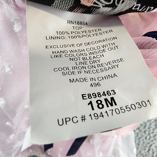 Rare Editions Dot Organza Tunic & Leggings Baby Girls 18M Pink/Navy, 2 Piece Set - Picture 12 of 16