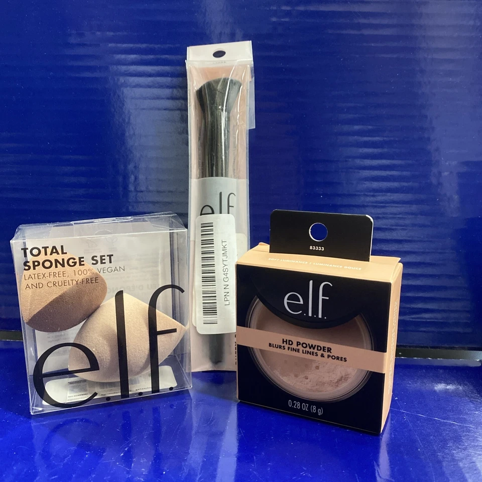 ELF High Definition Powder Soft Luminance + Sponge Set + Putty Bronzer Brush - Image 2 of 3