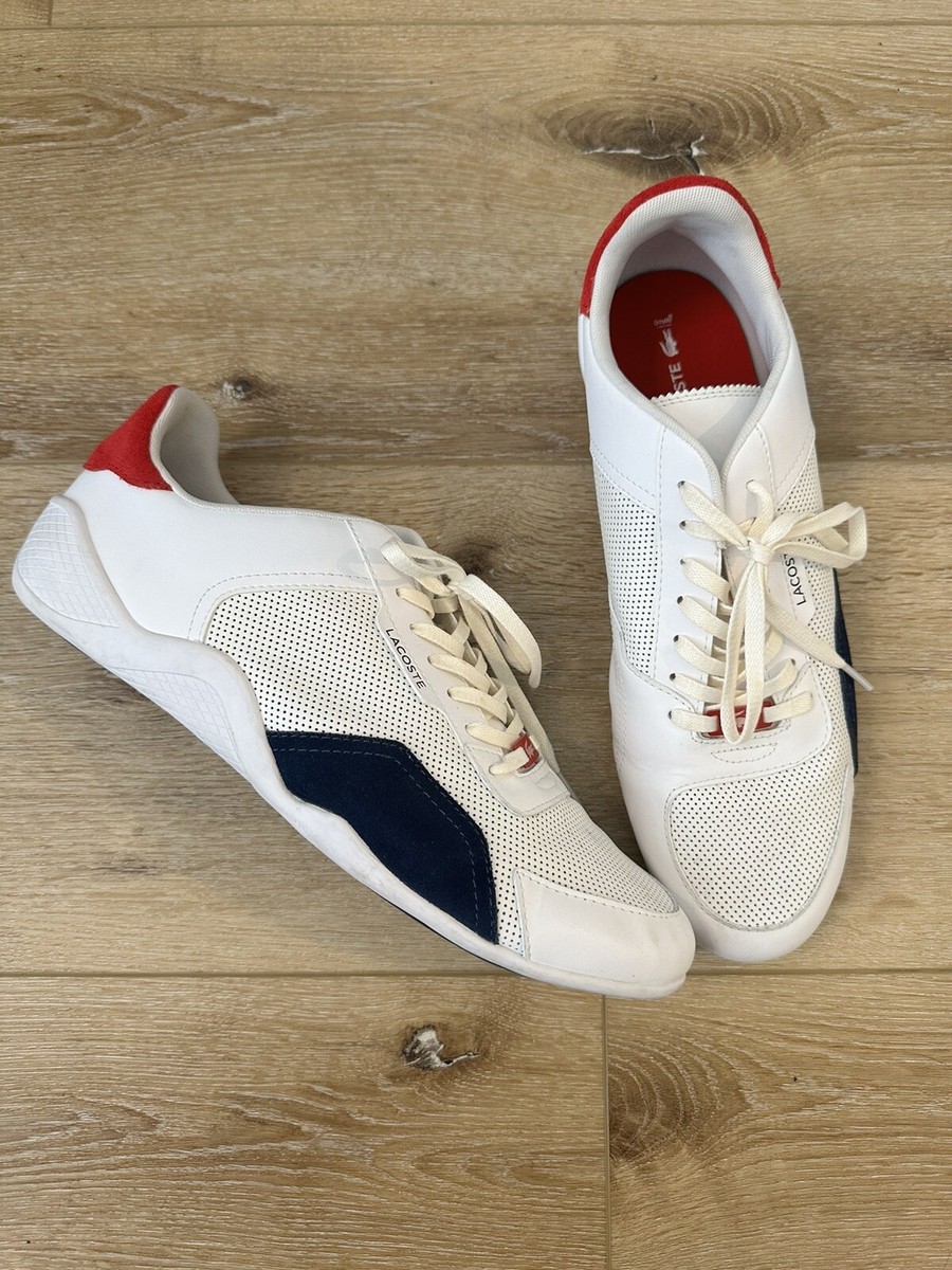 Lacoste Mens Hapona Leather and Synthetic Shoes - White/Navy  display picture 2