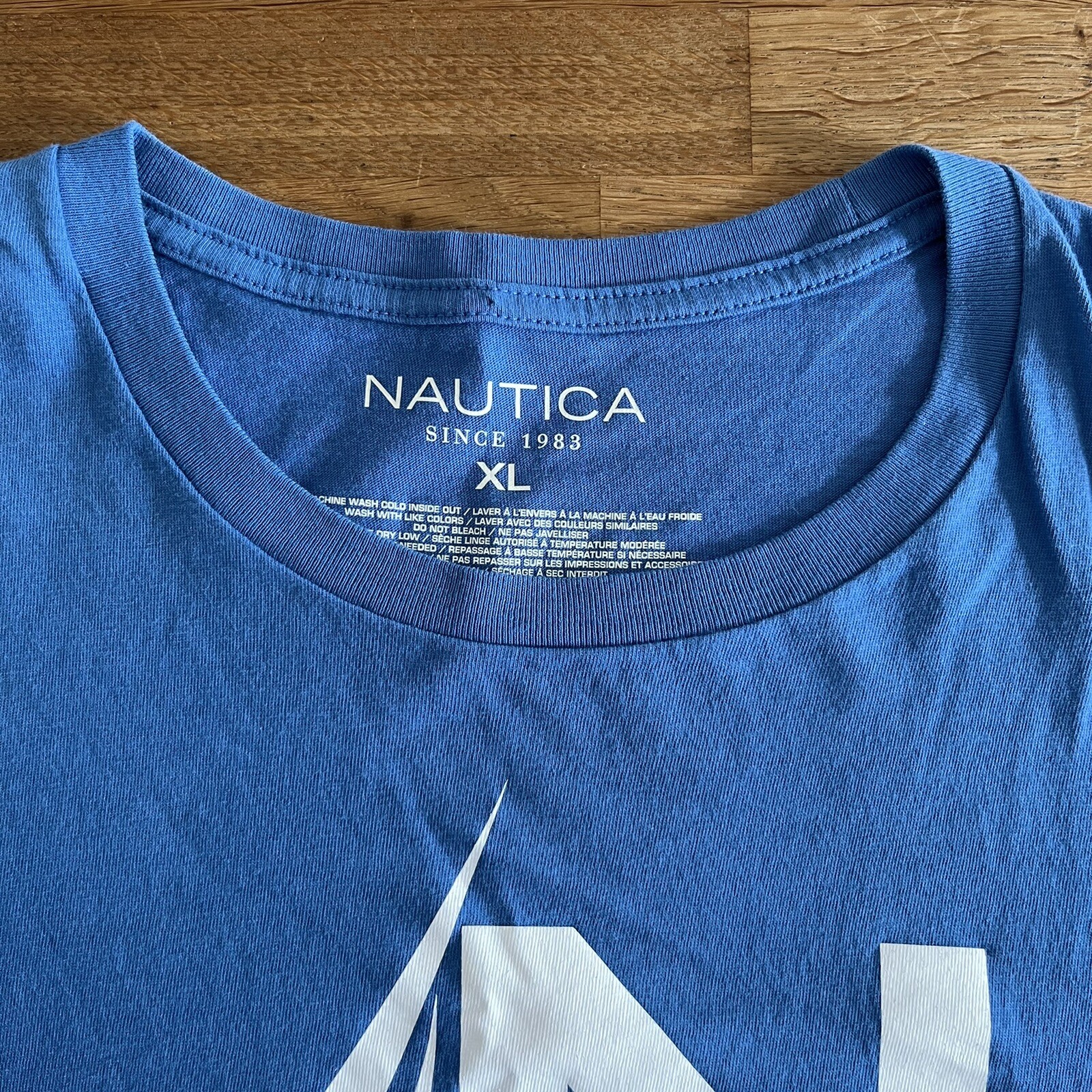 NAUTICA MENS TEE SHIRT XL BLUE & WHITE LOGO YACHT C2 RRP £55 image 2