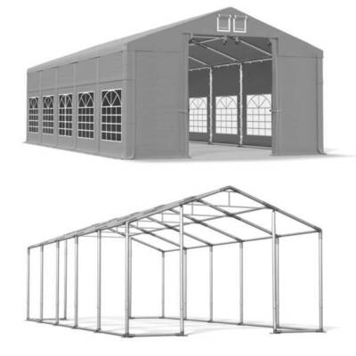 8x10x2,5 Partyzelt Gartenzelt Eventzelt Cateringzelt 10x8 grau Ganzjährige PVC W