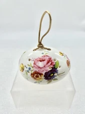Vintage Pomander Potpourri Scent Ball Egg Flowers Floral England