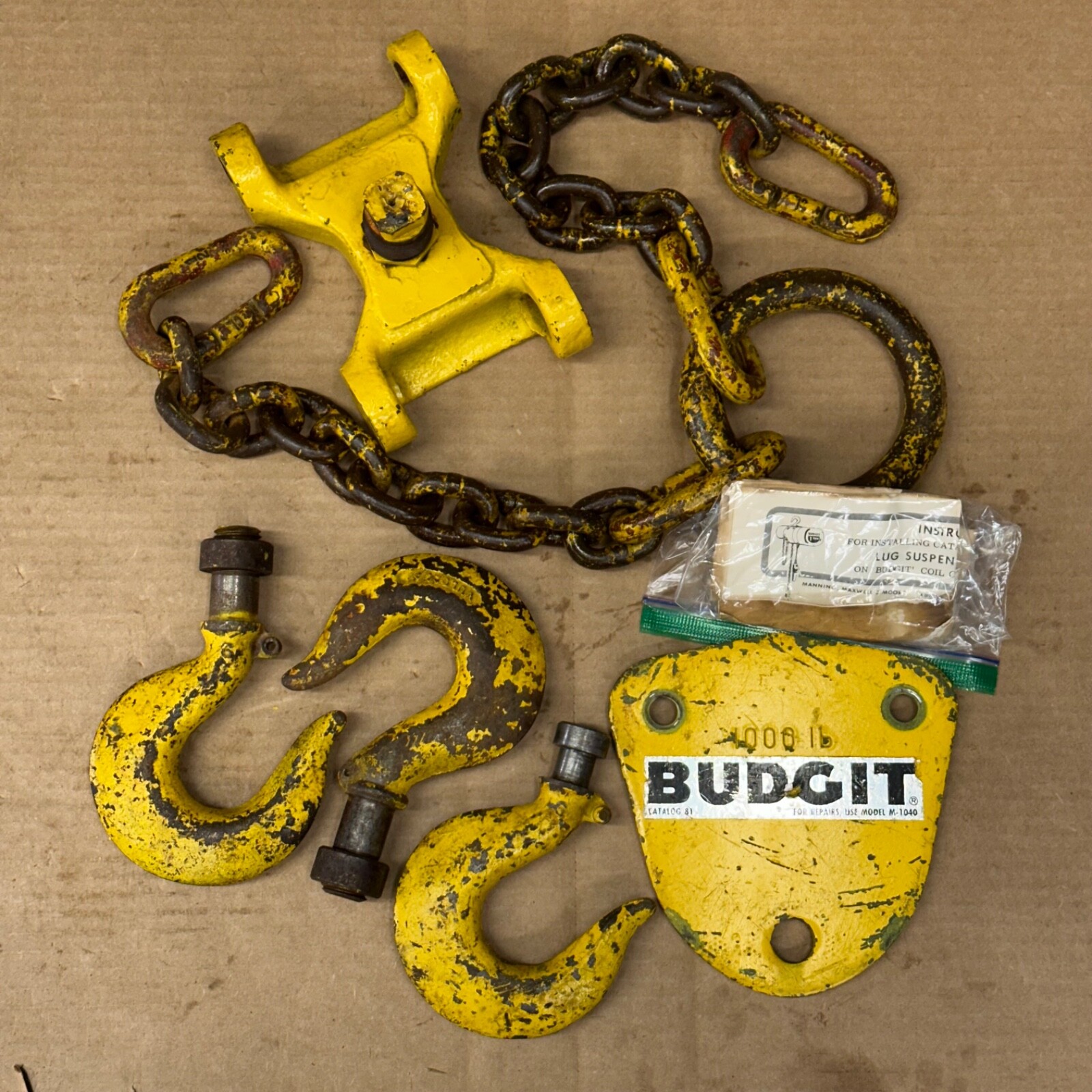 BUDGIT 1/2 Ton 1000 lb M1040 Manual Chain Hoist Lug Suspension Bracket