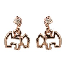 Fashion Jewelry - 18k Rose Gold Plated Dog Stud Earrings FE352 