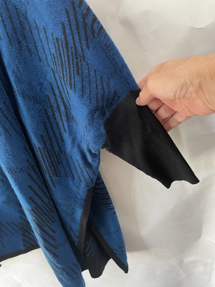 Кардиган пончо Alfani Open черный/синий размер M с глубоким разрезом - Изображение 3 из 4