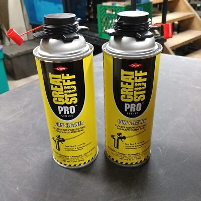 Lot Of 2 Great Stuff Pro Tool Cleaner, by Dow Chemical 12 Oz Each 24 Oz Total