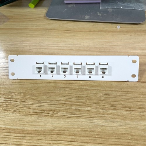 6 Port CAT5e RJ45 Through Coupler Patch Panel for w/Back Bar Wallmount or Rackmo - Afbeelding 5 van 8