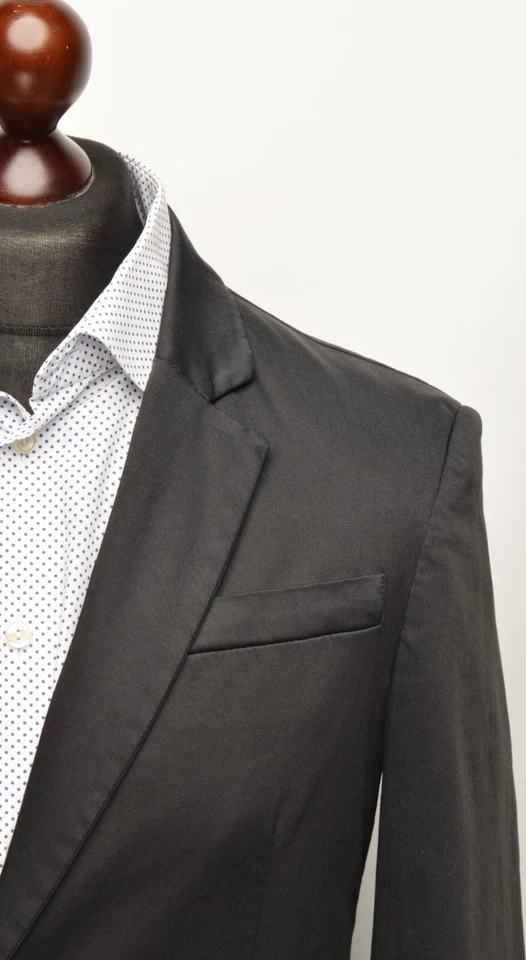 Versace Jeans Black Cotton Stretch 2Btn Blazer Jacket Sz UK,US 36R / EU 46R Foto 3 de 4