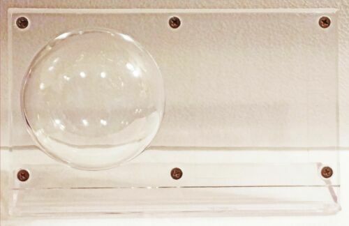 2 EACH BASEBALL BALL AND CARD HOLDER CLEAR PLASTIC ACRYLIC LUCITE MORE AVAILABLE