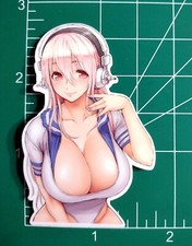 Super Sonico Sticker, anime girl laminated glossy vinyl