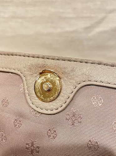 Tory Burch Gray Leather Flap Crossbody Bag, Great - Picture 12 of 20