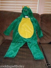 CHRISHA PLAYFUL PLUSH GREEN WINGED HORNED DRAGON COSTUME SIZE 2-4 PLAY PRETEND