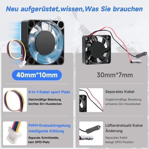 Boîtier pour Raspberry Pi 5 Case avec 4 Cuivre Dissipateurs et 4 Pin PWM 40X4... - Photo 4/6