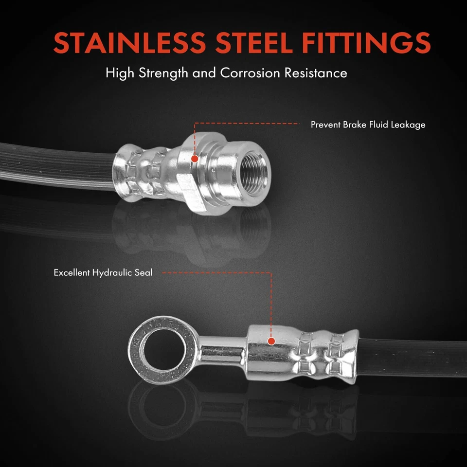 Manguera hidráulica de freno delantera derecha y derecha 2 piezas para Mitsubishi Eclipse 2006-2012 Galant Foto 4 de 4