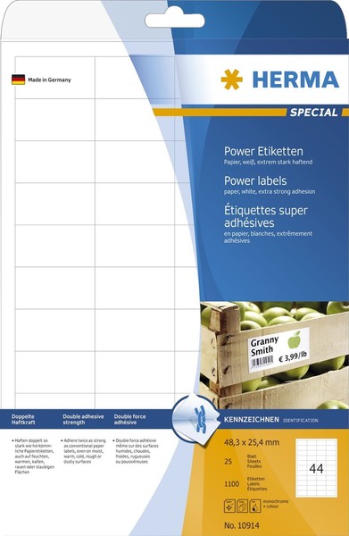 Herma Power Etiketten Special, 48,3 X 25,4 Mm, Weiá-image