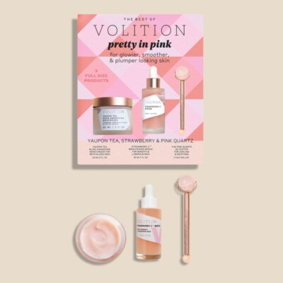 VOLITION BEAUTY Pretty in Pink Set-YAUPON TEA CREAM, STRAWBERRY SERUM EXPRESS PO