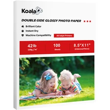 Koala Double Sided Glossy Photo Paper 8.5x11 42 lb 100 Sheets Inkjet Brochure
