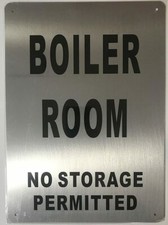 Boiler Room Sign (Brushed Aluminium, 10x14) Potere d'argento Line ref1020